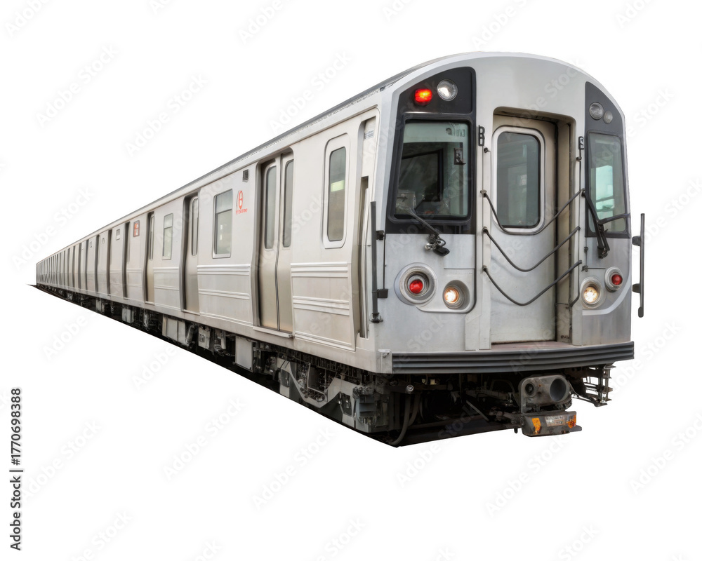 Obraz premium Subway Train isolated on a transparent background.