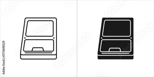 Trash bin vector icon in flat style, garbage can sign illustration