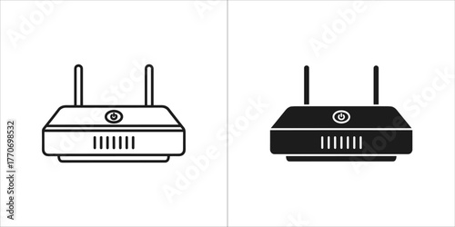 Wireless router vector icon in flat style, wifi sign illustration