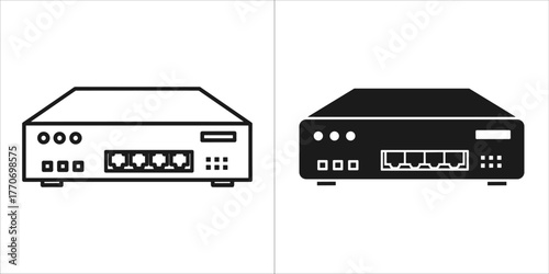 Illustration of a network switch, a device used to connect multiple devices