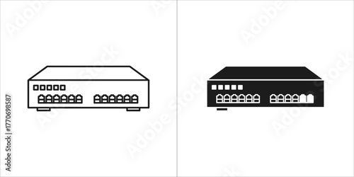 Illustration of a network switch used to connect multiple devices