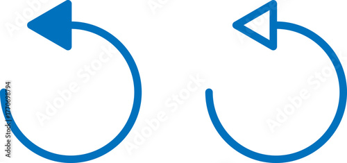 Two blue circular arrows indicating refresh or undo actions