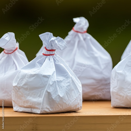 garbage bags on the ground