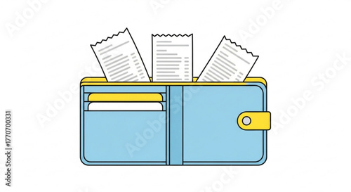 Wallet with receipts