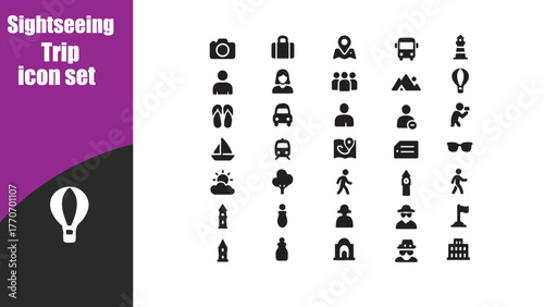 Sightseeing Trip icon set