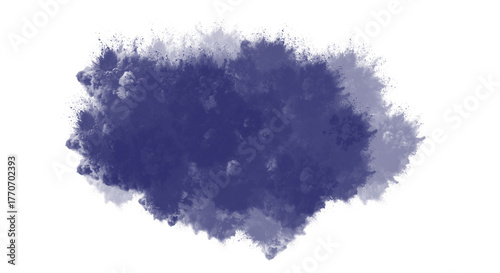 A beautiful watercolor splash of dark blue color isolated on transparent background, perfect for adding a touch of artistic flair to your designs