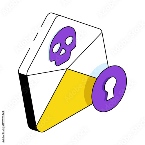 Unique design icon of email hacking 