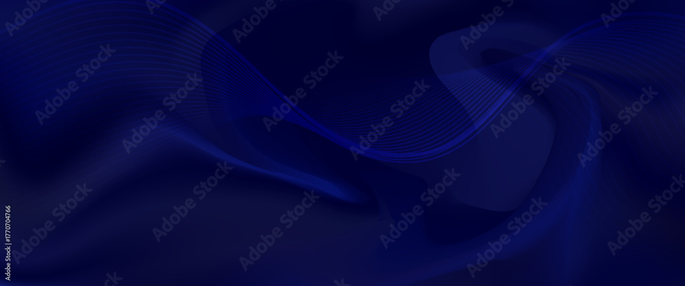 Obraz premium Blue abstract background design. Modern wavy line pattern in monochrome colors. Premium stripe texture