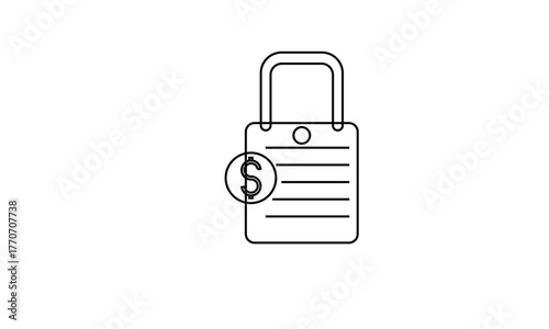 Secure Payment Lock Icon – Financial Protection & Online Banking Safety Vector