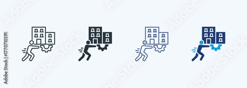 Infrastructure Resilience Icon Multiple Style