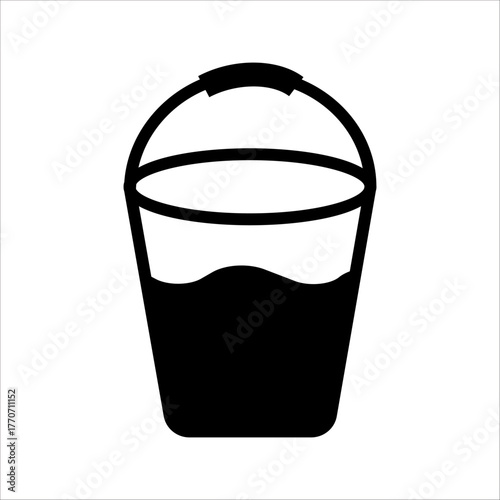 bucket of water icon black