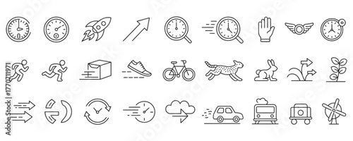 Streamlined processes and expedited delivery concepts in linear style for a dynamic and modern company needing visuals for their website and marketing material