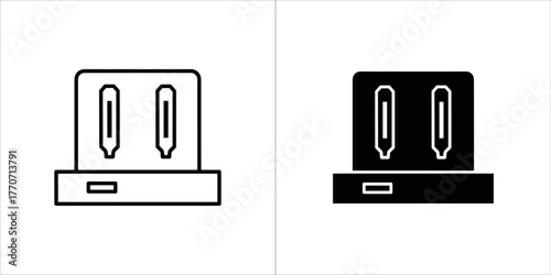 Electric toothbrush charger icon, simple vector design, black and white
