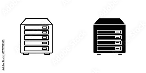 Illustration of a server data storage in vector format