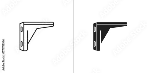 Black line shelf icon brackets for shelves furniture
