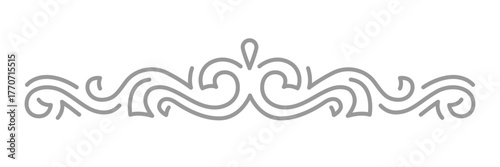 Line curl element. Modern decorative linear divider.