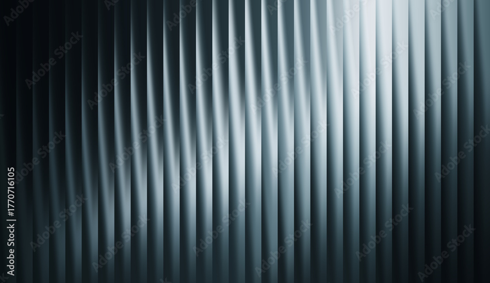 Obraz premium Abstract metal texture with wavy lines, creating a sleek and modern design. The lines run vertically, offering a sense of depth and structure
