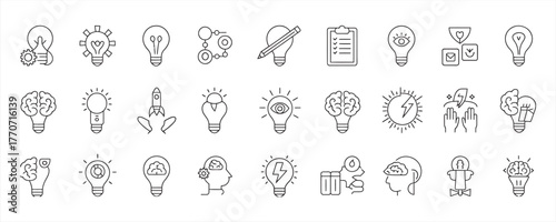 Innovative business ideas vector art pack perfect for startup presentations, brainstorming sessions, and creative marketing campaigns, a modern and sleek designv