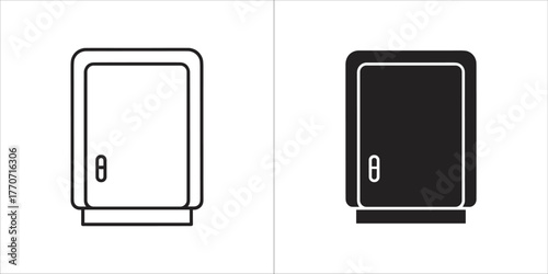 Tissue box icon, simple flat design, black and white