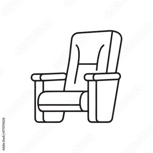 Cinema seat icon. Trendy modern flat linear vector cinema seat icon on white background from thin line Entertainment collection, outline vector illustration
