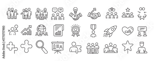 Unlock success with these trending business icons, perfect for modern presentations and innovative marketing materials, driving collaboration and growth strategies