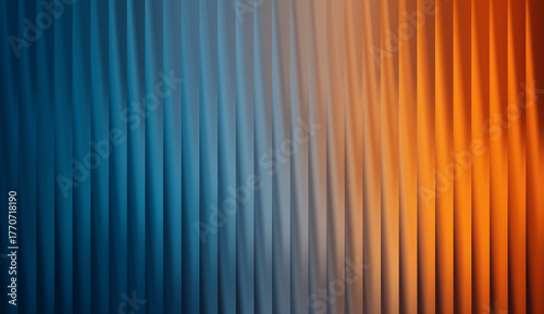 Blue and orange dual tone gradient wavy striped abstract background
