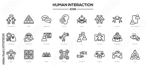Human interaction outline 24 icon