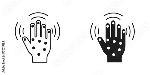 Hand motion capture icon, gesture recognition technology