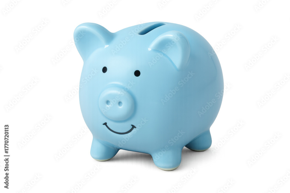 Obraz premium Piggy bank saving money for future investment, finance, wealth, and economic growth on transparent background