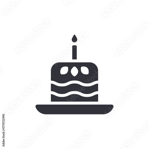 Candle Cake Graphic Holiday Celebration Isolated Simple