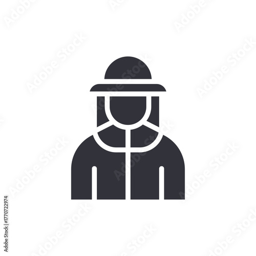 Beekeeper Protective Suit Flat Style Icon Isolated Design