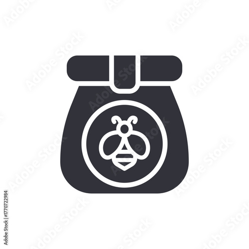 Honey Pot Graphic Sweetener Isolated Vector Glyph Style