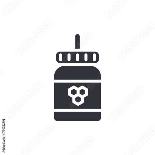 Honey Container Illustration With Geometric Design Food Icon
