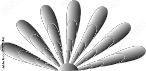 Abstract Flower Design with Gray Petals