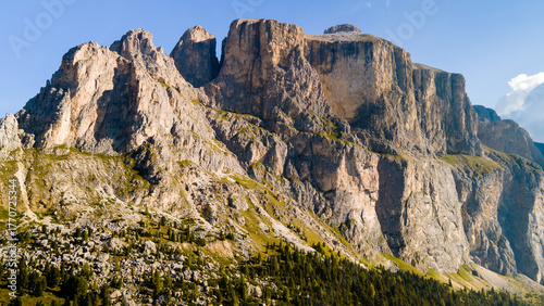 Canvas-taulu Sella Group cliffs close-up, Dolomites