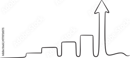 Minimalist line art graph showing upward trend chart