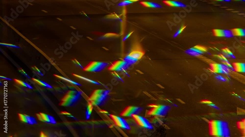 vehicles on a highway in barcelona at night