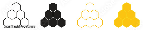 Honeycomb icon set.  Natural honeycomb icons collection. Vector illustration.