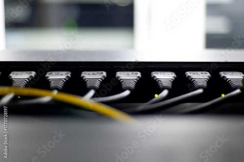Power cables in line server rack internet network quantum computing ai