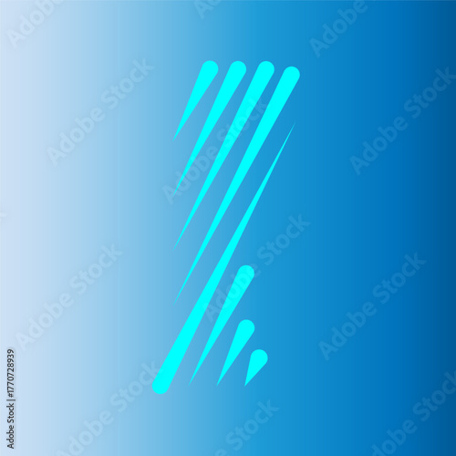 Aqua streaks falling diagonally on a blue gradient background create a dynamic and modern visual effect