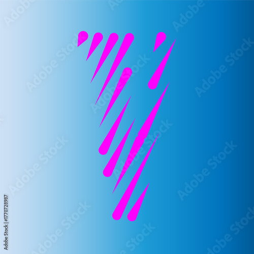 Vibrant pink abstract design on gradient blue background for modern and artistic projects, perfect for digital art