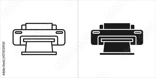 Printer icon in black and white office equipment