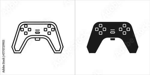 Gamepad icon set, featuring a modern controller design