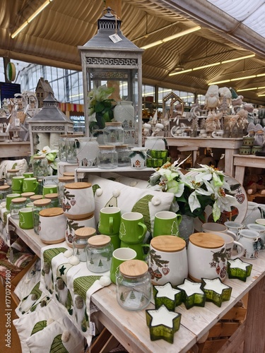 Handmade ceramics sales exhibition beautiful colors and atmosphere