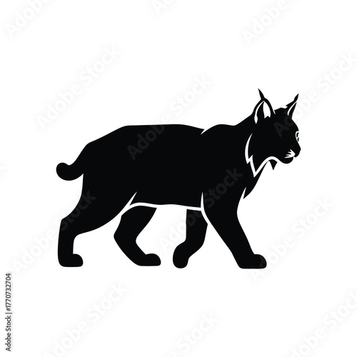 Lynx silhouette walking profile view wild cat creature predator animal mammal