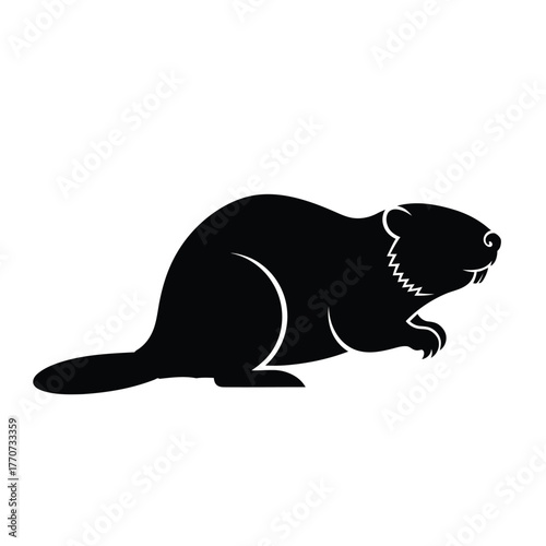 Beaver silhouette rodent animal wild nature mammal wildlife habitat forest woodland river dam chewing tree log construction water