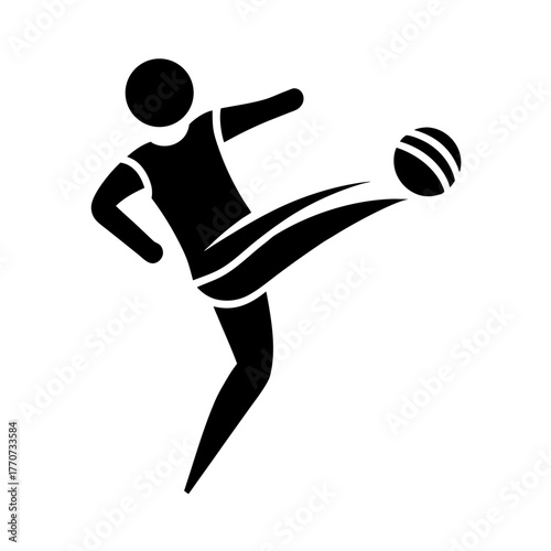 sipa kick athlete icon leg motion trails and fly vector art illustration