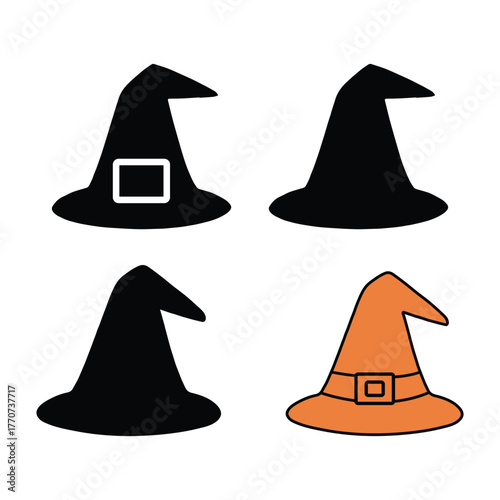 four set halloween head cap tupi vector design on white background