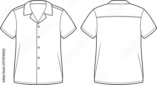 Lace-Up Combat and Chelsea Boots Technical Flat Sketch Outline Vector Footwear Design Template Fashion.