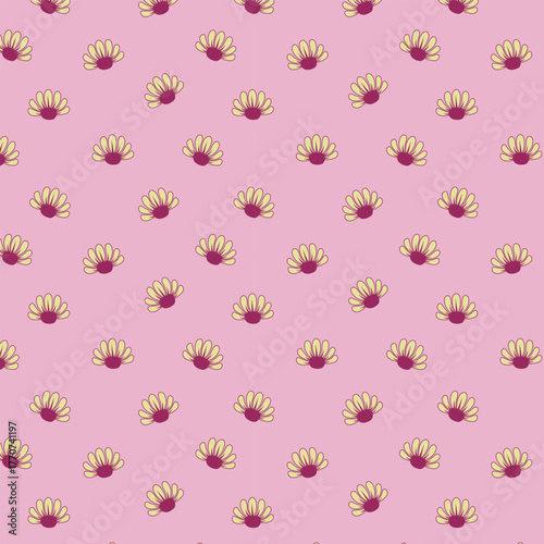  Blooming Flowers seamless vector pattern